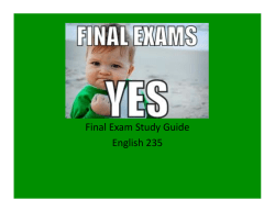 Final Exam Study Guide English 235