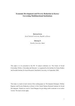 Economic Development and Poverty Reduction in Korea:
