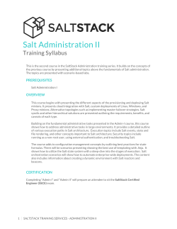 Salt Administration II
