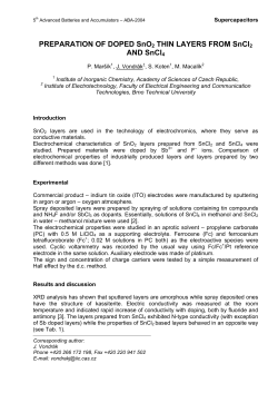 Preparation of SnO2 and Sb2O5 thin layers