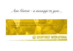 Ann Garvie - a message to you