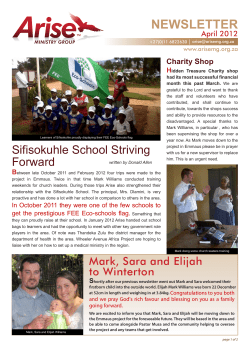 NEWSLETTER - Arise Ministry Group