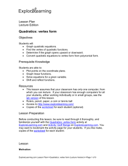 Quadratics: vertex form