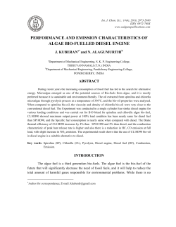PERFORMANCE AND EMISSION CHARACTERISTICS OF ALGAE