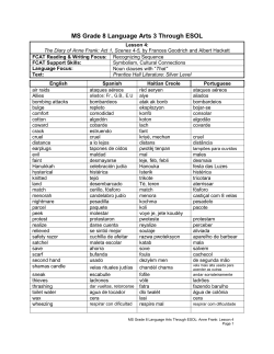 MS Grade 8 Language Arts 3 Through ESOL