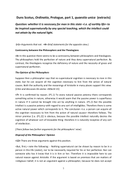 Scotus translation of Ord Prol part 1 q 1