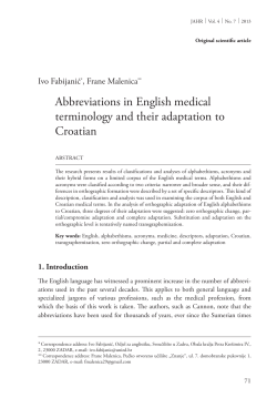 Abbreviations in English medical terminology and their adaptation to