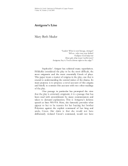 Antigone`s Line - University of Memphis