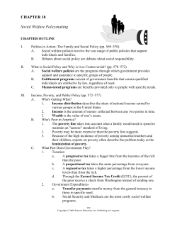 CHAPTER 18 Social Welfare Policymaking