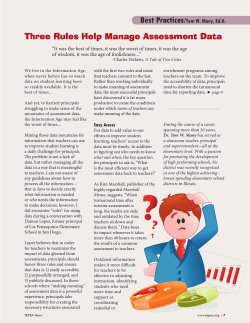 Three Rules Help Manage Assessment Data