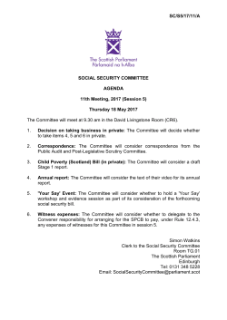 SC/S5/17/11/A SOCIAL SECURITY COMMITTEE AGENDA 11th