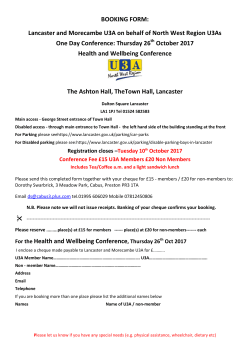 Health and Well Being booking