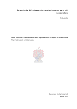Performing the Self: autobiography, narrative, image and text in self