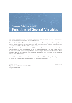 Functions of Several Variables