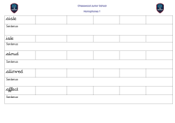 Homophones 1 LSCWC - Chesswood Junior School