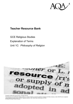 RSS03 - Philosophy of Religion