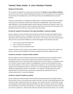 extra ideas for teachers - SMOKE: A Crisis In Northern Thailand, A