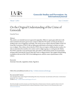 On the Original Understanding of the Crime of Genocide