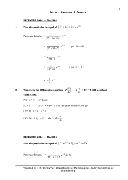 Maths Questions 4 - Pallavan College of Engineering