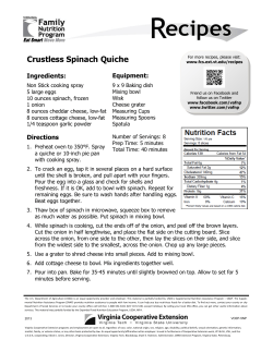Crustless Spinach Quiche - Virginia Cooperative Extension Blogs