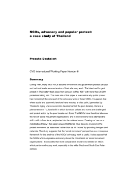 NGOs, advocacy and popular protest: a case study of Thailand