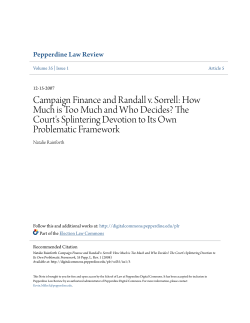Campaign Finance and Randall v. Sorrell: How Much is Too Much