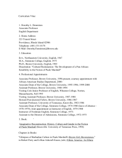Curriculum Vitae - Researchers @ Brown