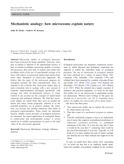 Mechanistic analogy: how microcosms explain nature