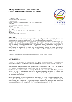 A Large Earthquake in Quito (Ecuador) : Ground Motion Simulations