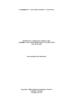 caribbean examinations council report on candidates` work in