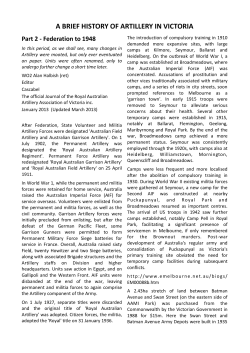 a brief history of artillery in victoria