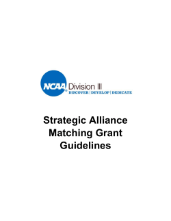 Division III Strategic Alliance Matching Grant Guidelines