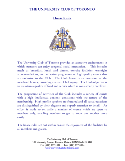 Club House Rules, Alcohol Policy and Privacy Policy