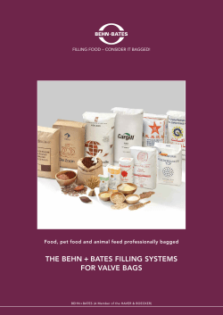 THE BEHN + BATES FILLING SYSTEMS FOR VALVE BAGS