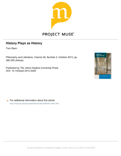 History Plays as History