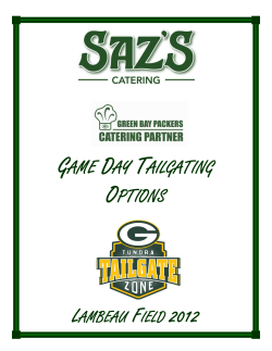 Tailgate Menu - Green Bay Packers