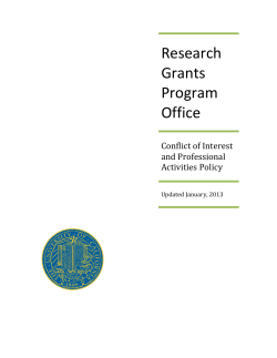 RGPO Conflict of Interest and Professional Activities Policy