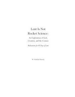 Lent Is Not Rocket Science