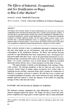 The Effects ofIndustrial, Occupational, and Sex