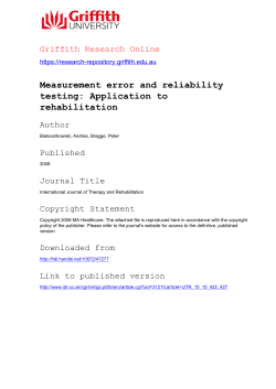 Measurement error and reliability testing