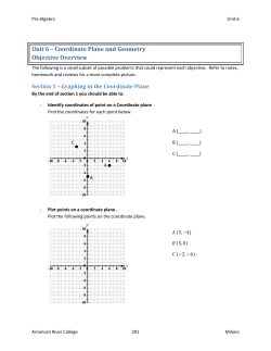 Unit 6 – Coordinate Plane and Geometry