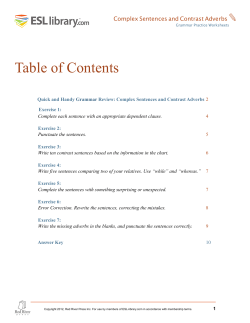Table of Contents - ESL