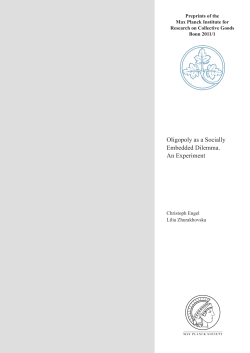 Oligopoly as a Socially Embedded Dilemma. An Experiment