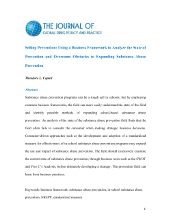 Selling Prevention - The Journal of Global Drug Policy and Practice