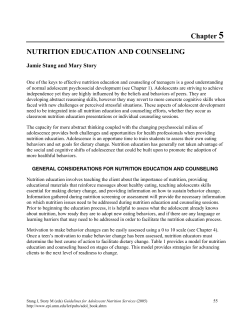 Chapter 5 NUTRITION EDUCATION AND COUNSELING