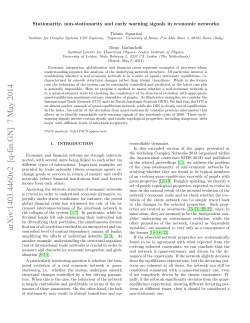 Stationarity, non-stationarity and early warning signals in economic