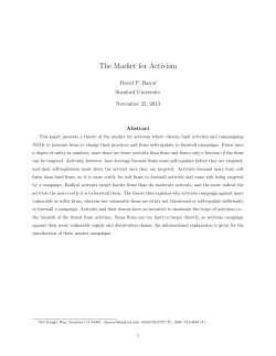 The Market for Activism