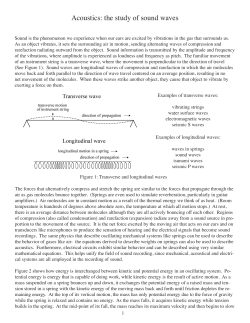 Acoustics: the study of sound waves