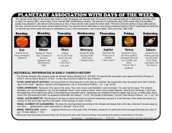 planetary association with days of the week