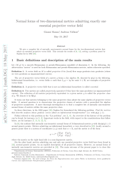 Normal forms of two-dimensional metrics admitting exactly one